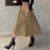 Three-color Skirt with Bow Swing Skirt Slim Waist Long Skirt