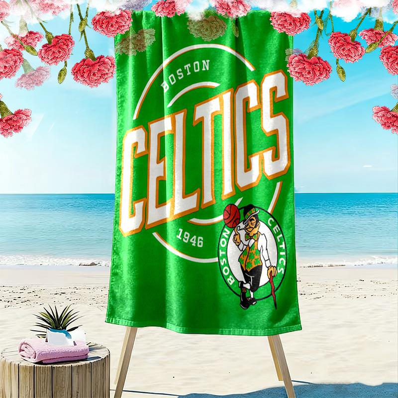 Boston Celtics Pride print Quick Dry Beach Towel Microfiber Absorbent Portable Travel Swimming Towel