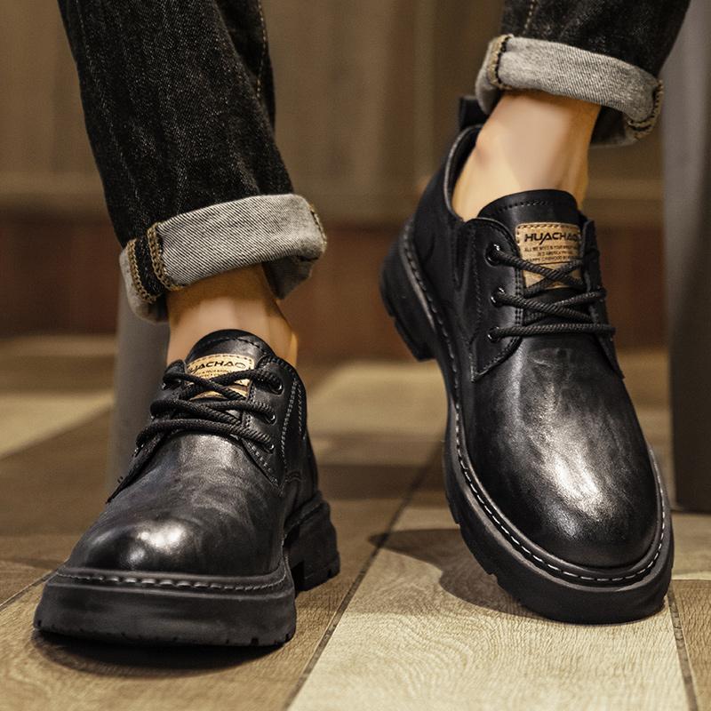 Модные мужские туфли WAERTA Brand Luxury quality, плоские туфли на шнуровке, оксфорды, черные, весна-осень, дышащие кожаные туфли, мужская мода, прогулочная обувь