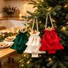 Plush Christmas Tree Ornaments Drawstring Presents Bag, Reusable Wrapping Pouch, Countdown Blind Bags Shaped Holiday Favors Bag for Candy, Goody,
