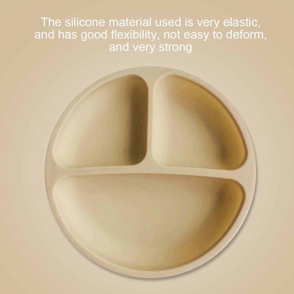 Силиконовая разделенная кухонная обеденная тарелка для хранения, детская посуда для малышей и взрослых, моющаяся, многоразовая, тренировочная тарелка для еды