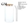 Borosilicate Glass Mason Jar Cup with Bamboo Lid, Heat Resistant Tumbler, Retro Lid Style Drinking Cup, for Iced Coffee Juice Milkshake And