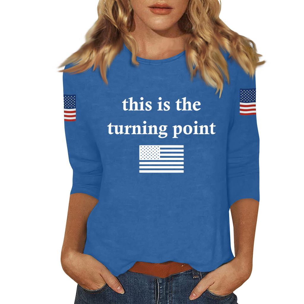 Женский повседневный модный сексуальный удобный топ с вырезом и рукавом три четверти