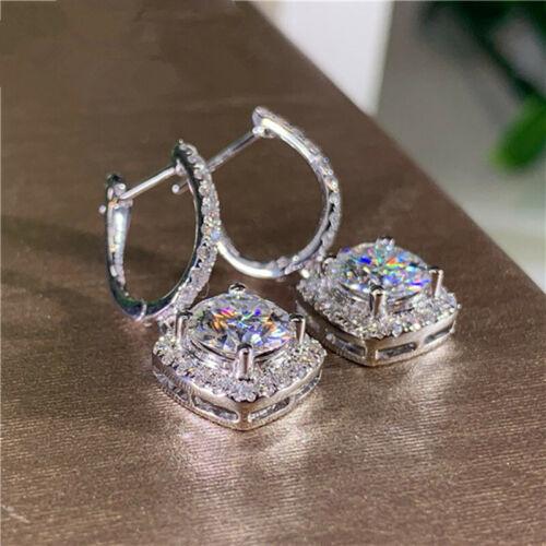 Plated Drop Earring Ear Clip Women Cubic Zircon Earring Jewelry A Pair
