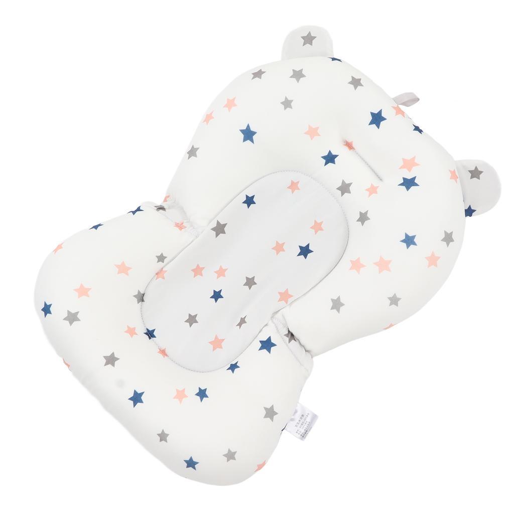 Baby Bath Seat Cushion Floating Safe Foldable Adjustable Infant Bath Supporter for Newborn White