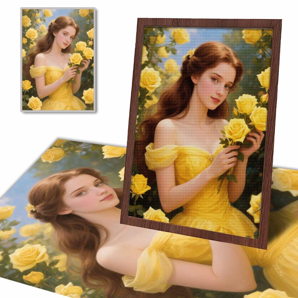 Алмазная мозаика Красочная алмазная живопись Цветы и принцессы Полная круглая вышивка Мультяшные креативные хобби Настенный декор