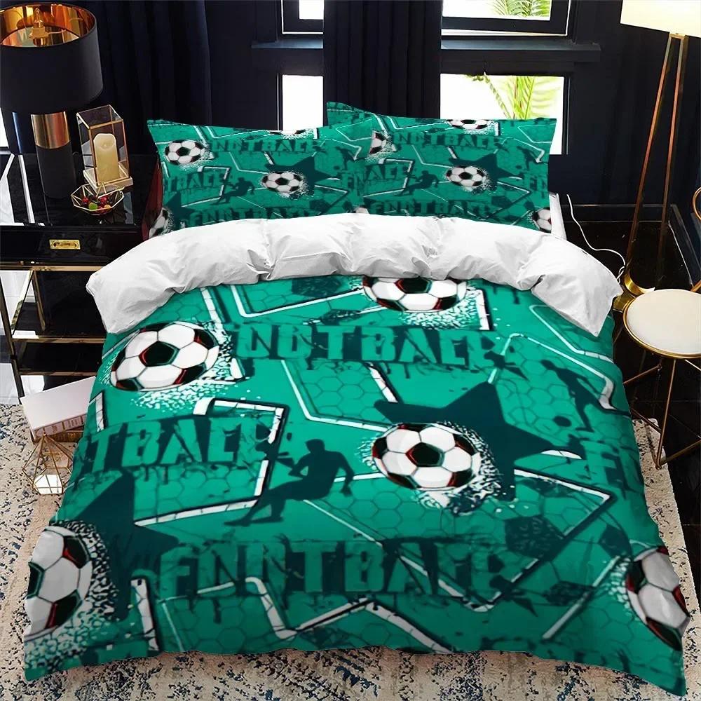 3D Football Print Soccer Sport Bedding Set Single Twin Double Queen King Cal King Size Bed Linen Set
