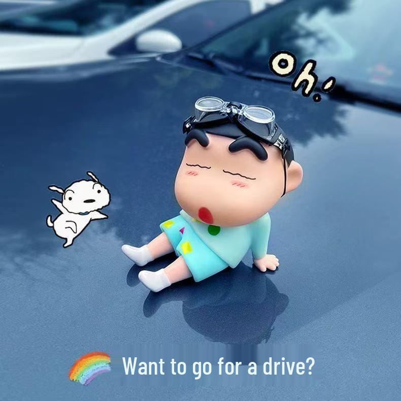 Crayon Shin-chan Car Ornament - Cute Cartoon Figurine for Car Interior and Trunk Decor