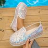 Women Flats Casual Shoes Bling Designer Platform Loafers 2024 Autumn New Sneakers Fashion Weave Shoes Breathable Zapatos Mujer