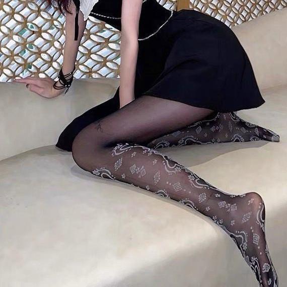 Женские ретро чулки до икры с узором теленка, вышивкой японской и французской розы