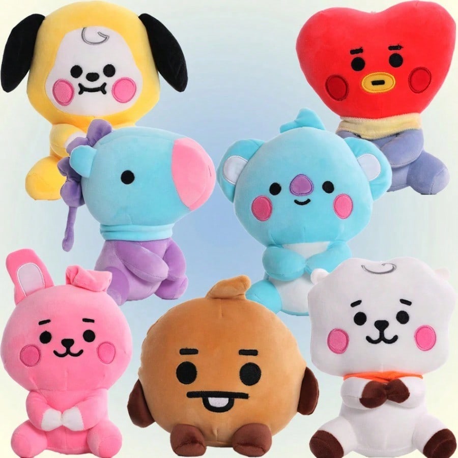 LINE FRIENDS BT21 Kpop Аниме 10–24 См Мультяшная Плюшевая Игрушка Рюкзак: Милая кукла в корейском стиле — Идеально подходит для Рождества и дней рождения