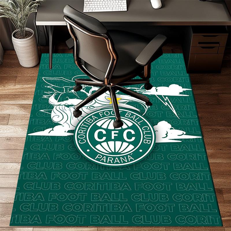 Cori-tiba Football Club Crest Printed Office Carpet Chair Cushion Entryway Rug, Rugs for Living Room, Bedroom Christmas gifts
