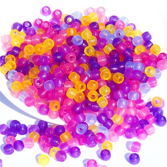 100Pcs/Bag Acrylic Pony Beads Color-Changing Glow In The Dark Exquisite Mixed Colors Round Beads DIY Making Accessories Necklace Making Loose Beads