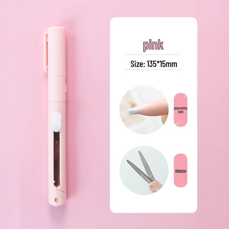 Dual-Headed Craft Scissors Knife - Mini Retractable Safety Tool for Journals and Crafts