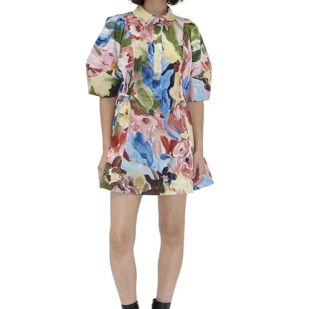 Stine Goya Womens/Ladies Organic Cotton Puff Sleeve Mini Dress