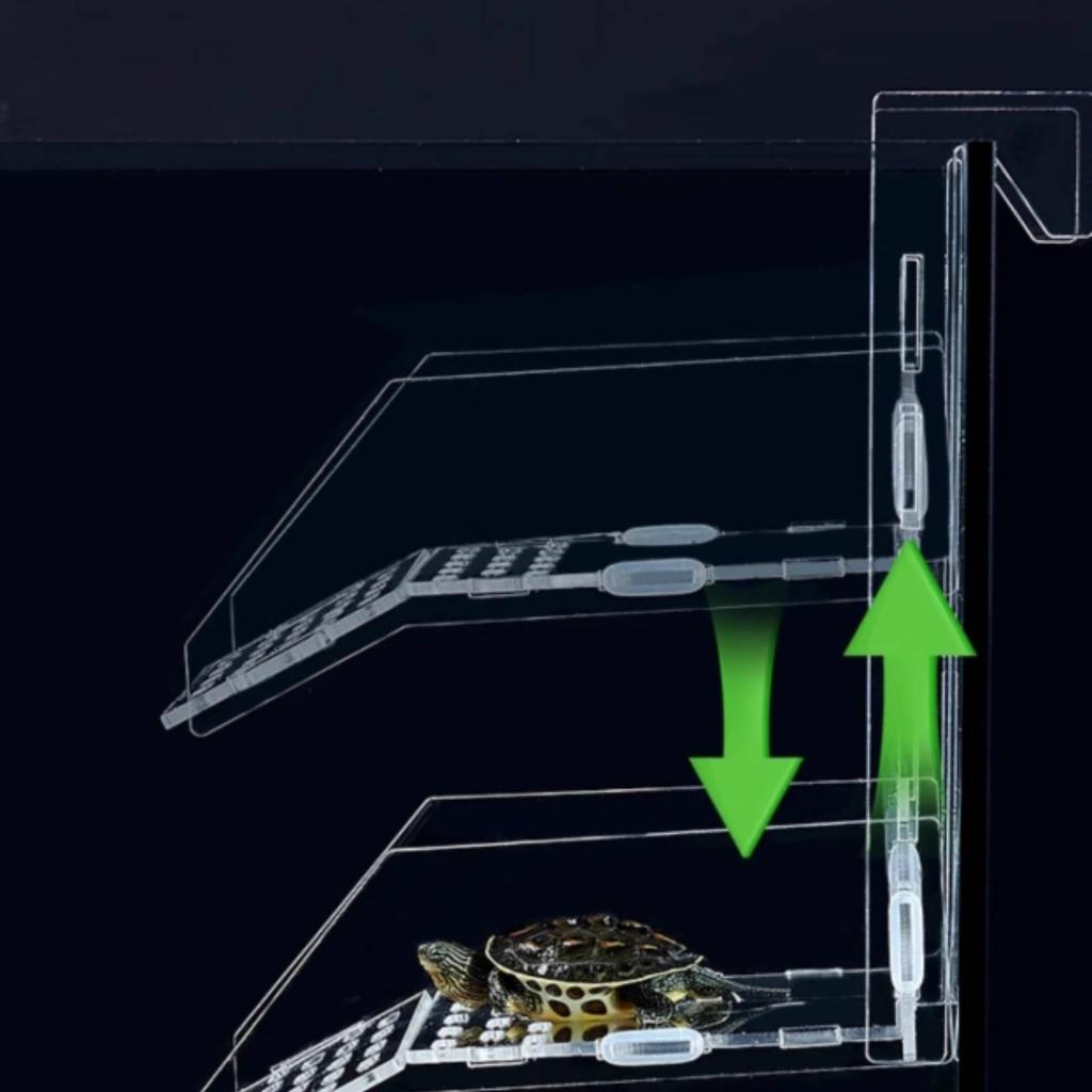 Acrylic Turtle Basking Dock Multi-Functional Hanging Turtle Basking Dock Tortoise Climbing Ladder High Guardrails