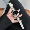 Роскошный ремешок с клеверными бриллиантами 20 мм 22 мм для Samsung Galaxy Watch 6 4 Classic 3 5 Pro 40 44 42 46 мм кожаный браслет женский ремешок