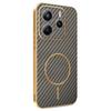 For Xiaomi Redmi Note 14 5G Phone Case Carbon Fiber Textured Electroplated TPU Back Cover