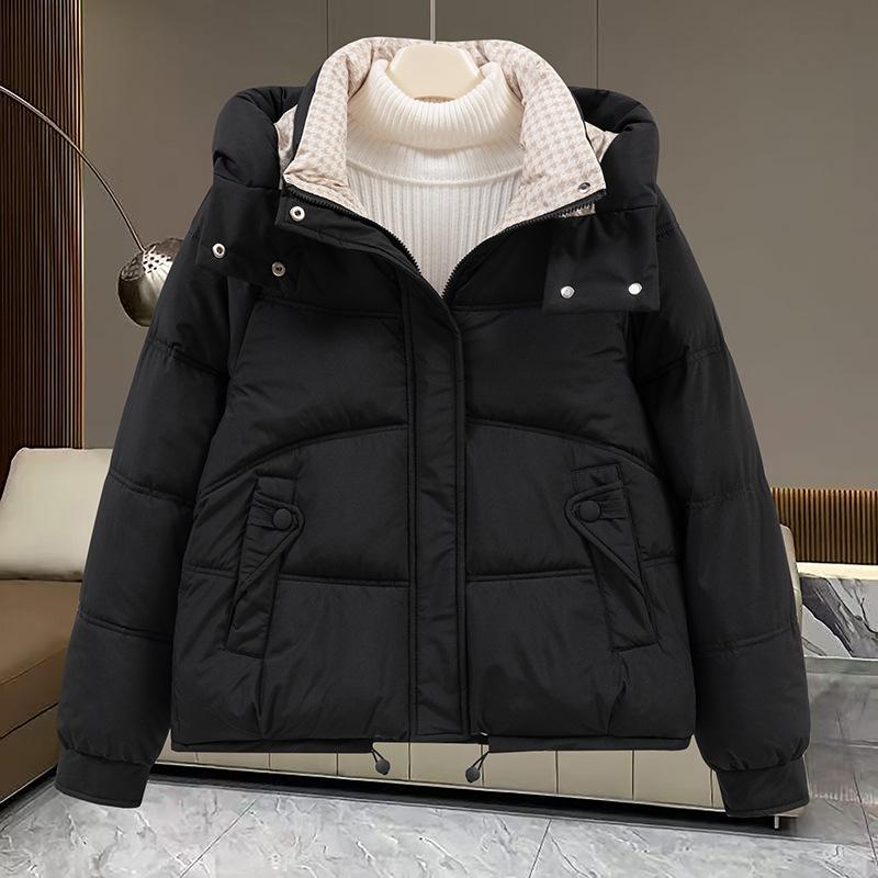 New Winter Cotton Coat, Cotton Jacket, Hooded Korean Style, Versatile and Fashionable Women's Loose Simple and Fashionable Short Jacket