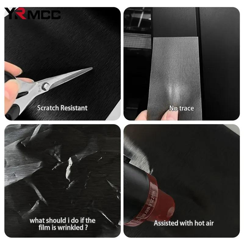 Наклейки на автомобиль из шлифованного алюминия, водонепроницаемая виниловая пленка для оклейки, самоклеящиеся матовые ПВХ защитные наклейки с воздухоотводом, автомобильные аксессуары