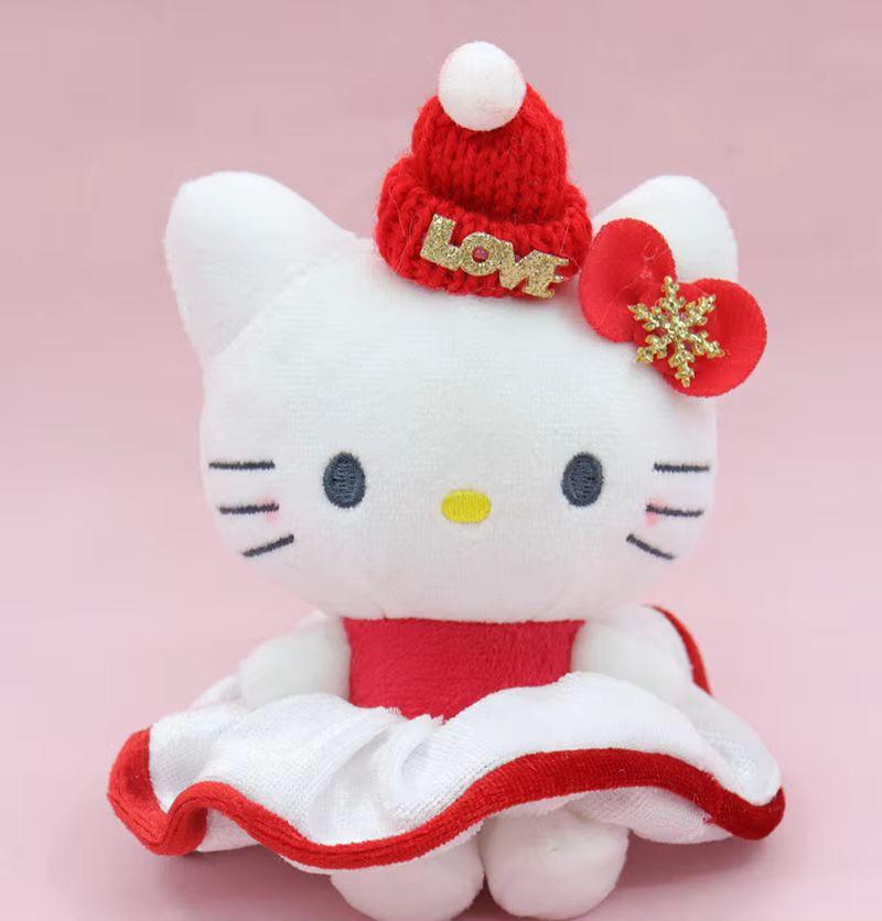 New Product In Stock Japanese Love Button Kt Cat Plush Toy Doll Pendant Cute Bow Girl'S Heart Plush Bag Pendant Surprise Gifts