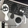 Portable Cute Coal Air Cushion Comb & Mirror Set: Children's Massaging Hairdressing Tool for Girls