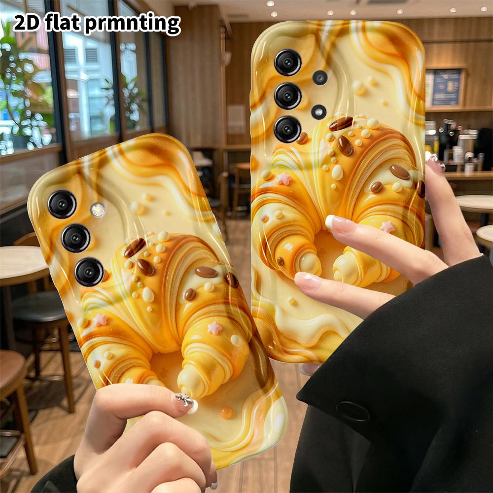 Чехол для телефона: 2D плоский, подходит для Samsung Galaxy A34 A35 M05 M06 S20 S22 S21 FE Plus 5G защитный чехол, круассан, идеальный Рождественский и Хэллоуинский ho