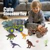 Tyrannosaurus Rex Carrier Car ,Triceratops Transport Vehicle, Truck Toys, Fantastic Playset for Kids