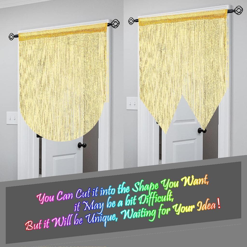 Door String Curtain Doorway Beads Curtains,Hanging Room Divider Beaded Decor Glitter Fringe Panel Closet Window Sequin Sheer Boho Doors Tassel
