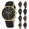 Мужские кварцевые часы с круглым циферблатом, точным указателем, противоударным, устойчивым к царапинам календарем, ремешок из искусственной кожи, модный простой мужской деловой кварцевый