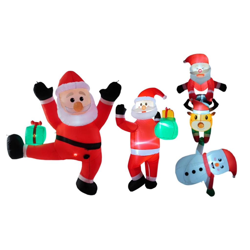 Xmas Inflatable Santa LED Outdoor Decoration Giant Santa Yard Ornament Lighted Holiday Display for Christmas Garden