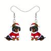 CAOSHI Cute Dachshund Designed Pendant Earrings for Women Fashion Acrylic Christmas Jewelry Gifts Cartoon Animal Accessories