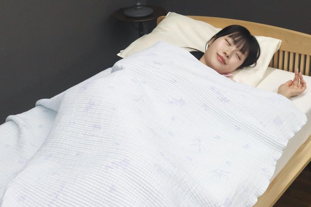 Romance Kosugi Official Sleep Atelier Mourene Blanket, Single, Made in Japan, Smooth and Comfortable Material, Fluffy and Voluminous, Blue