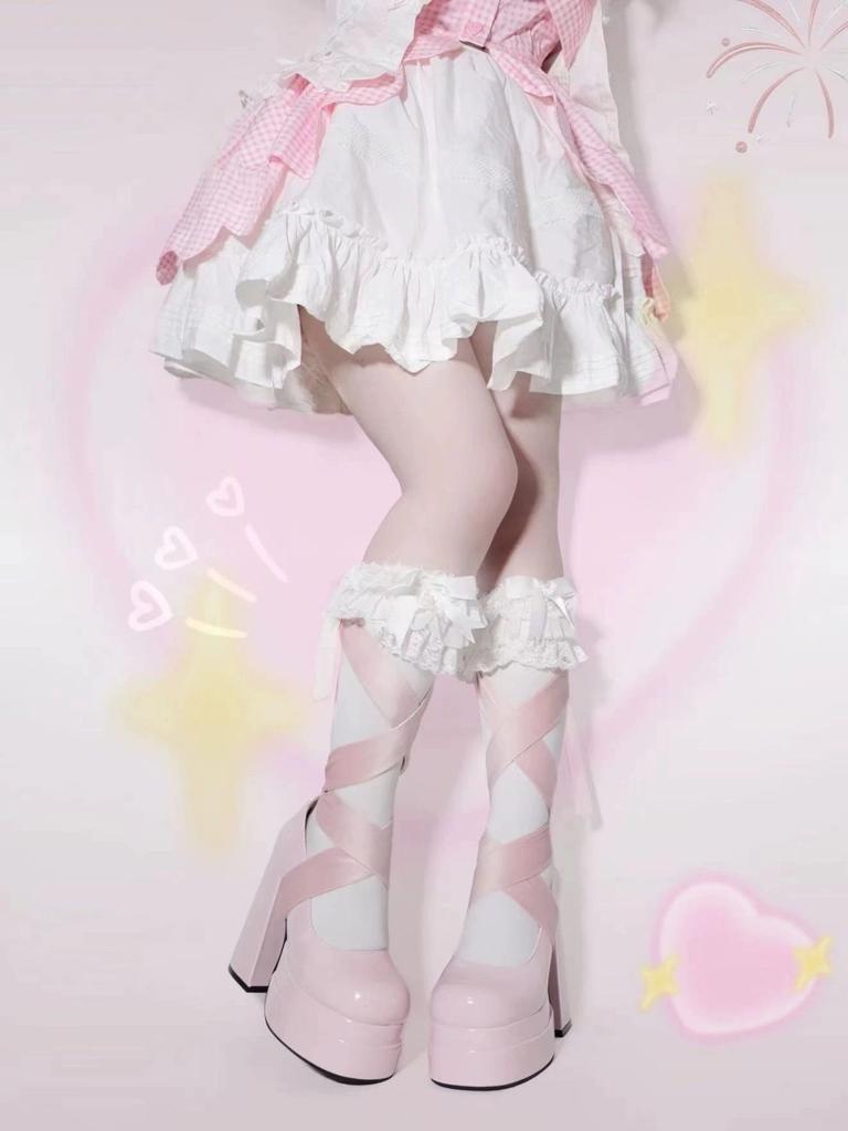 Retro Bow Super High Heel Single Shoes 2025 New Spring Gentle Waterproof Table Thick Sole Thick Heel Mary Jane Shoes