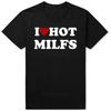 Смешные футболки I Love Hot MILFS Красное Сердце Стиль Графика Хлопок Уличная Одежда Короткий Рукав Подарки на День Рождения Футболка Мужская Одежда