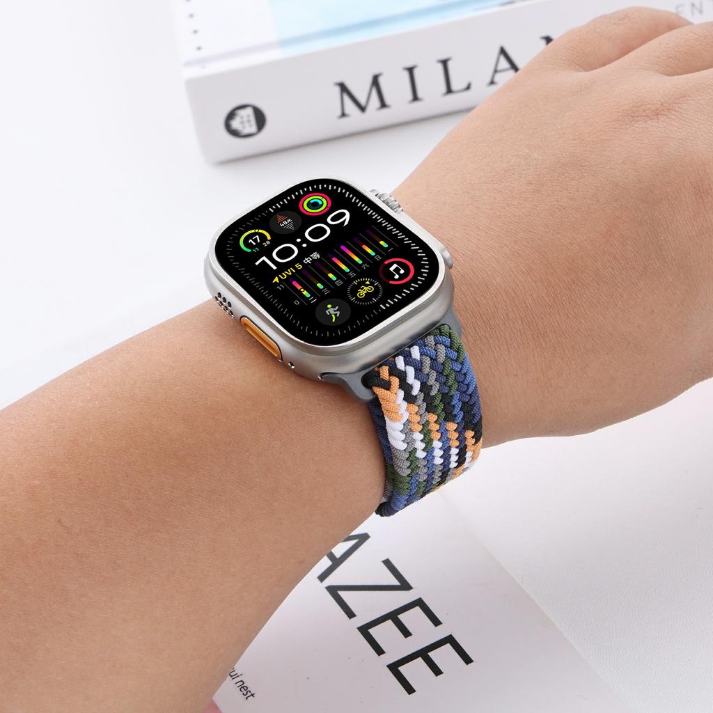 Wrist Strap for Apple Watch Series 10 9 8 7 SE 6 5 4 3 2 1 42mm 41mm 40mm 38mm Parachute Buckle Nylon Braided Watch Band