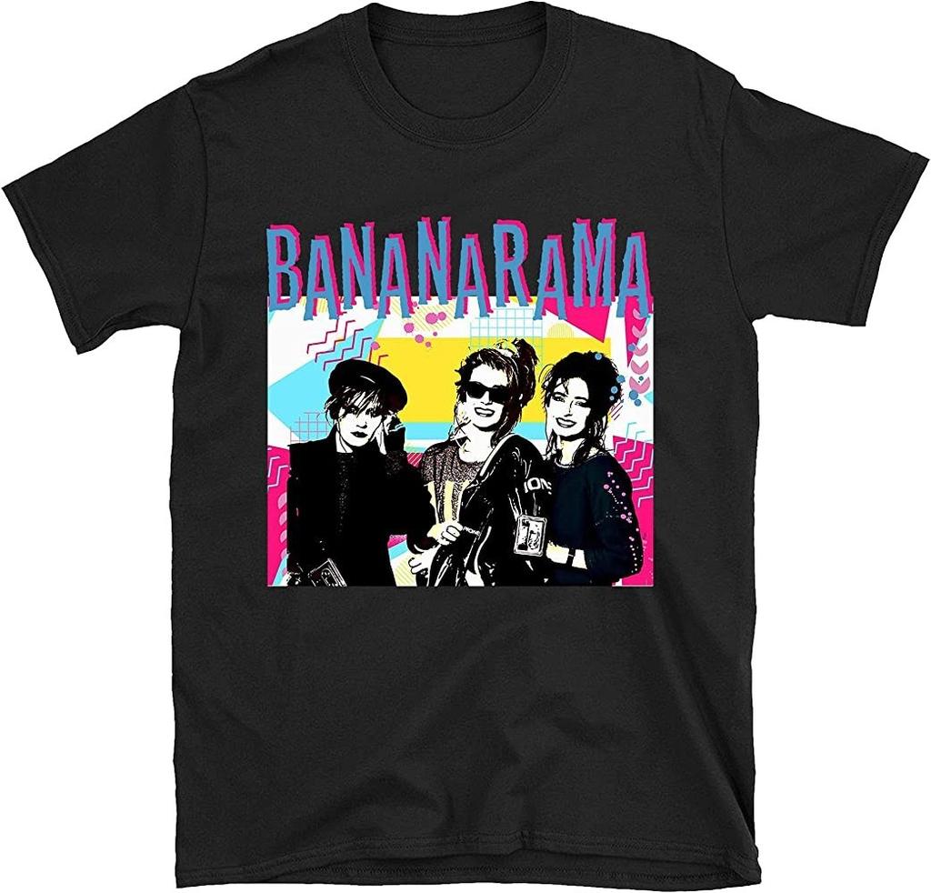 Винтажная футболка Bananarama, плотный хлопок, все размеры, унисекс, черная, BL513