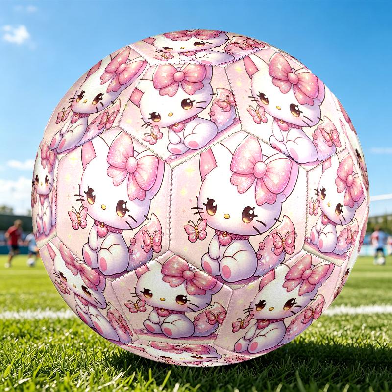 1pc Hello Kitty Size 5 Soccer Ball, Standard Sport Football Firm Stitching for Training And Match, Gentle on the Feet, Durable and Unique