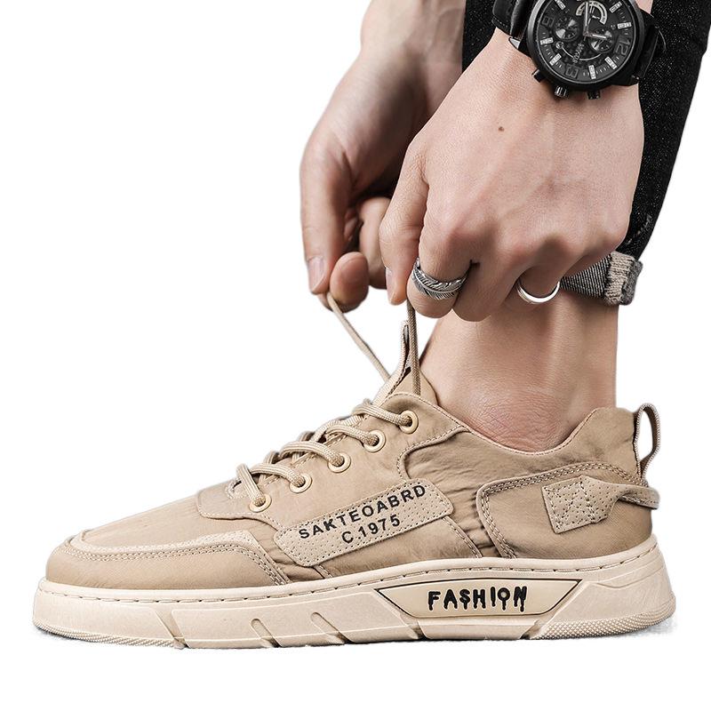 Летние дышащие мужские парусиновые туфли корейская версия модных низких кроссовок для мальчиков мужская обувь из зонтичной ткани спортивная и досуговая обувь