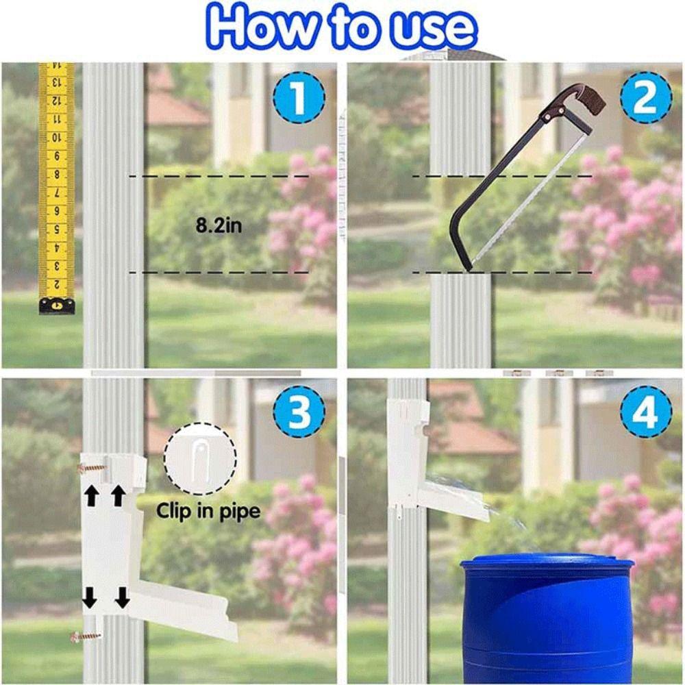 Metal Rainwater Collection Diverter Catching Rainwater Collector Yard Installation
