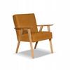 Fotel w stylu PRL retro vintage SOLER Family Meble musztardowy welur Hunter