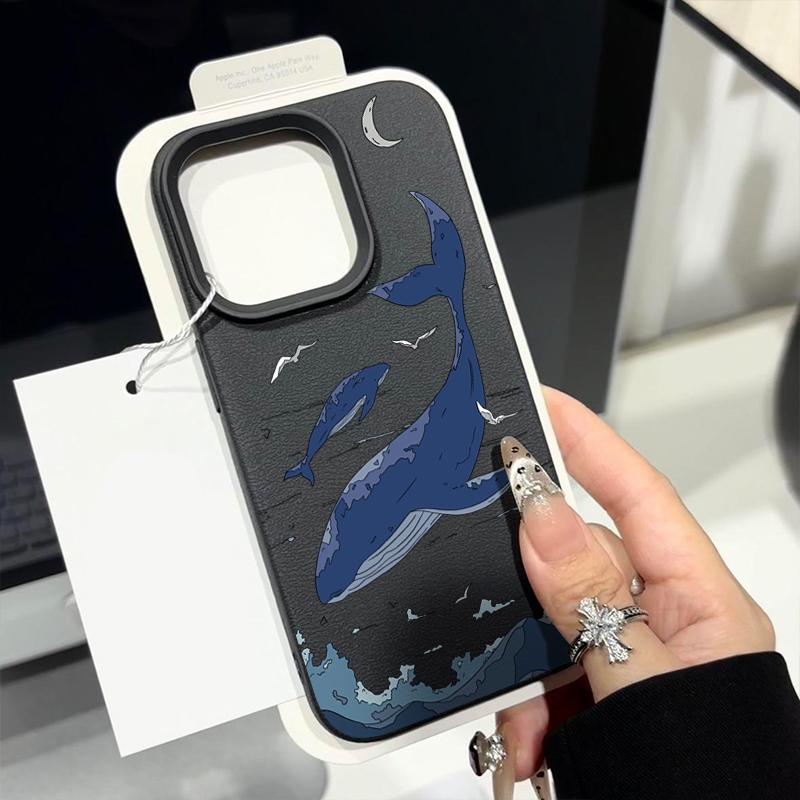 Чехол для телефона с принтом кита, подходит для iPhone 16 14 15 13 12 11 Pro Max 16Plus, силиконовый, противоударный, мягкий чехол
