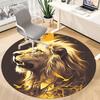 1 шт. Круглый ковер Lion Majesty для офиса, комнатный коврик, подходит для офиса, под офисные стулья, спальни, гостиной, домашнего декора, декора комнаты, n37