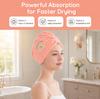 Custom Coral Velvet Cartoon Embroidered Quick-Dry Dry Hair Cap Women Thickened Water Absorbent Shower Headscarf