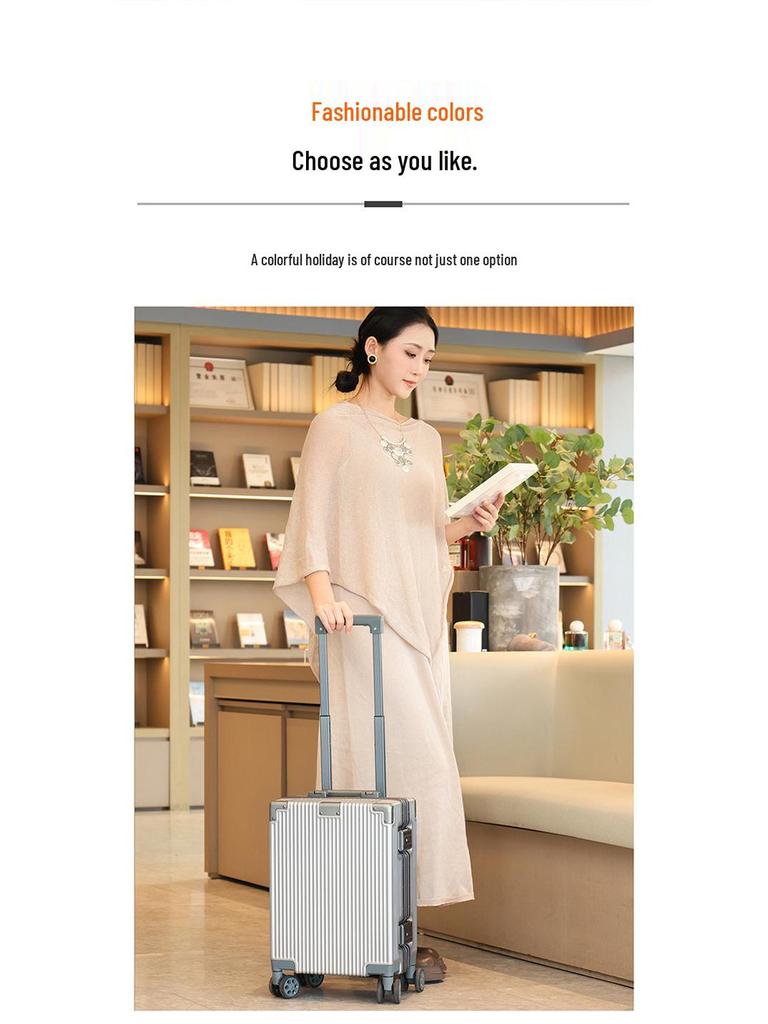 16-inch Pink AirAsia Aluminum Frame Carry-On Suitcase for Men and Women - Approved for Spring Airlines