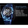 Forsining Men's Fashion Casual Hollow Blue Electroplated Automatic Mechanical Watch GMT1137-10-A