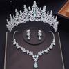 Женские свадебные комплекты ювелирных изделий в виде короны, свадебные диадемы, ожерелье, серьги, комплект украшений для девочек, выпускной бал, комплект ювелирных изделий для невесты, аксессуары