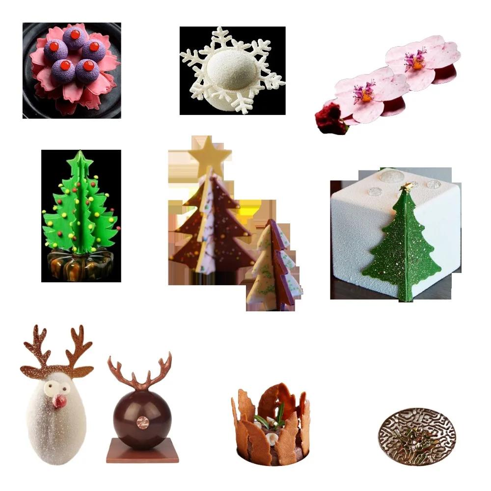 Силиконовая форма для шоколада в виде оленя, оленя, снежинки, своими руками, рождественская 3D-форма для выпечки, десерт, бисквит, инструмент для изготовления тортов, подарки ручной работы