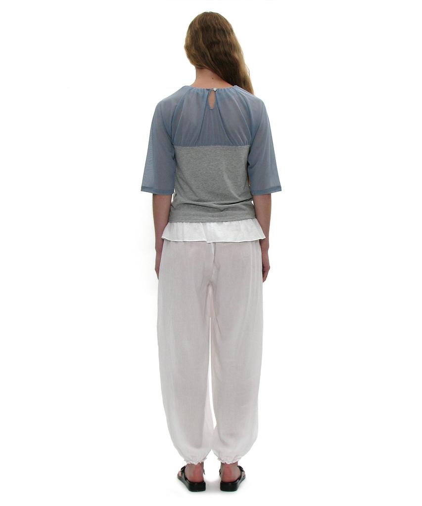 PARTIMENTO WOMEN Shirred Bustier Combination Top_Melange