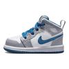 Детские кроссовки Air Jordan 1 Mid TD Cement True Blue Серо-цементно-серый белый DQ8425-014